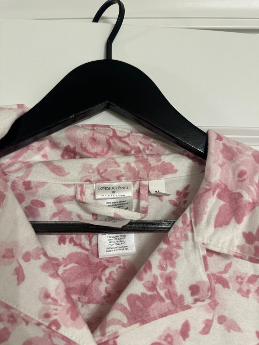 POTTERY BARN Teen LoveShackFancy Flannel Pajama Set in Pink Size Medium - Picture 5 of 10